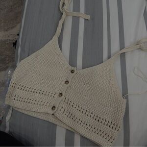 Zara Beige Knit Halter Top